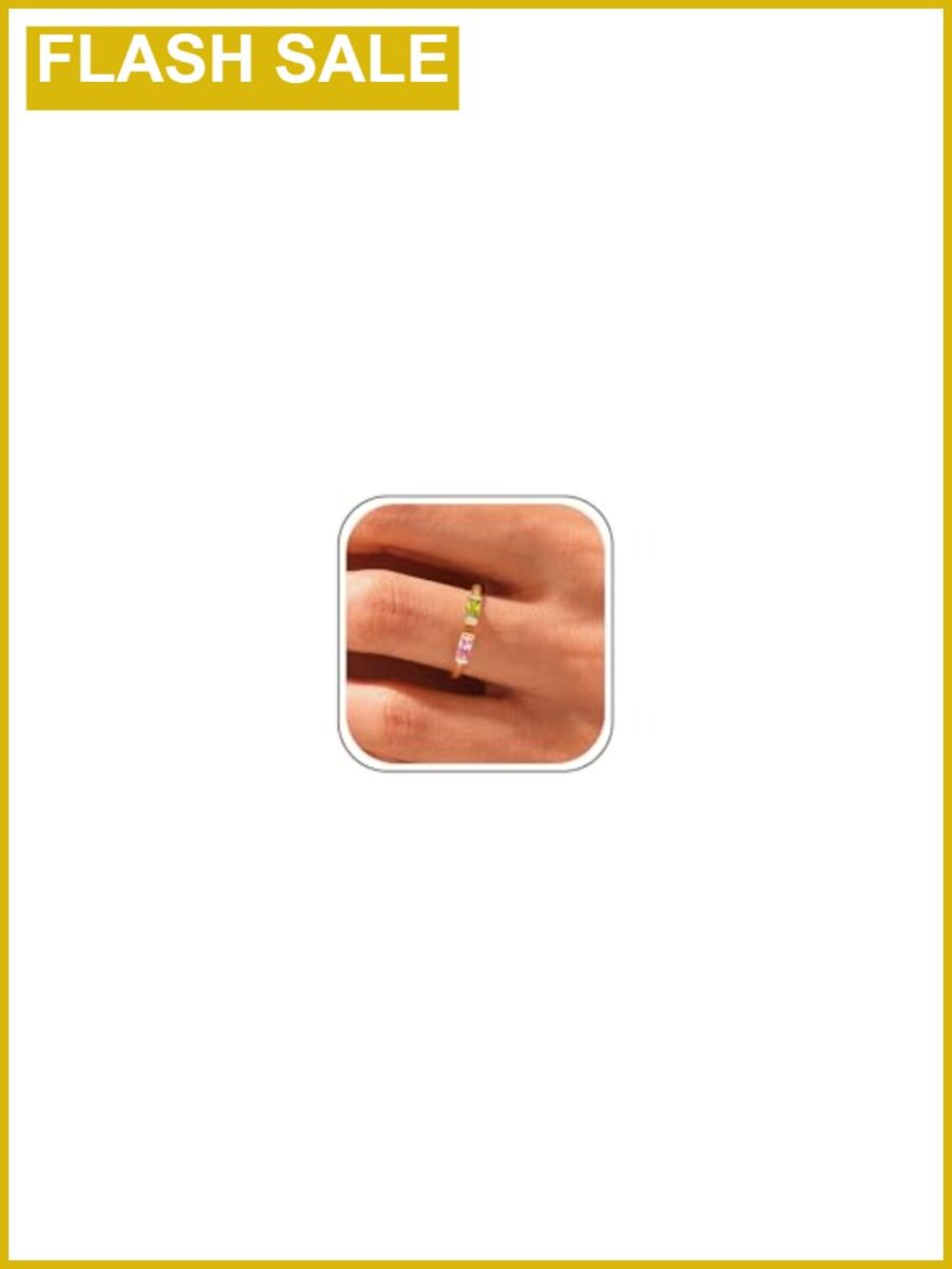 14K Gold Plated Birthstone Stackable Ring, Adjustable CZ, Promise Gift
